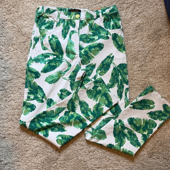 NWT Truth by Republic tropical palm leaf print pants - Picture 2 of 5